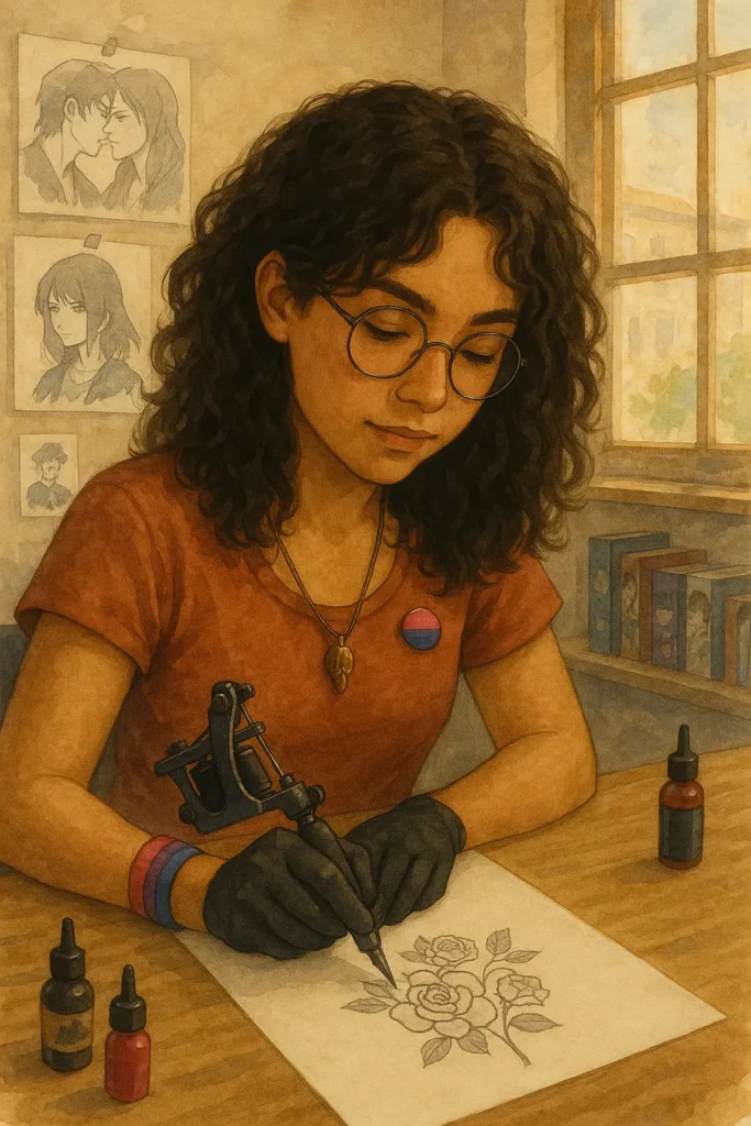 Mujer tatuadora